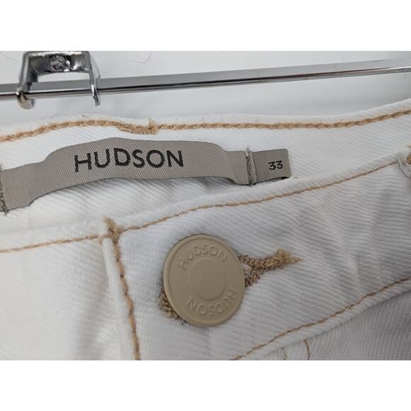 NWT Hudson Women's Bailey Relaxed Barrel Jean In White Size 33 - Picture 4 of 7